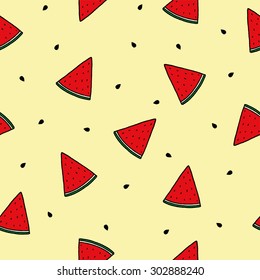 Seamless pattern with watermelon 