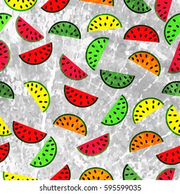 Seamless pattern with watermelon background, Food vector