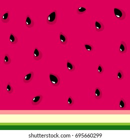 Seamless pattern of watermelon with black seeds. Vector background
