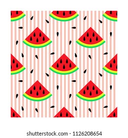 Seamless pattern with watermelon. Cartoon background  for kids. vector texture