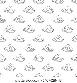Seamless pattern with watermelon doodle for decorative print, wrapping paper, greeting cards, wallpaper and fabric