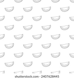 Seamless pattern with watermelon doodle for decorative print, wrapping paper, greeting cards, wallpaper and fabric