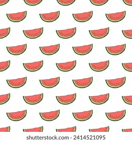 Seamless pattern with watermelon doodle for decorative print, wrapping paper, greeting cards, wallpaper and fabric
