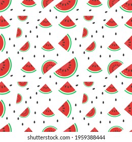 seamless pattern watermelon flat icon illustration vector graphic 