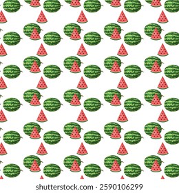 seamless pattern with watermelon fruits