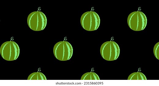 Seamless pattern watermelon. The illustration is hand drawn. Vector illustration with texture.