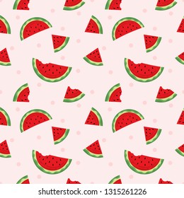 Seamless pattern watermelon on pink background