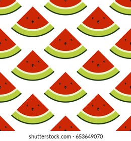 Seamless pattern, watermelon pattern on a white background.