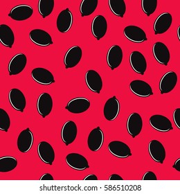 Seamless pattern watermelon seeds