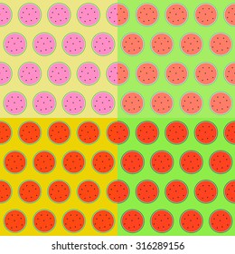 seamless pattern with watermelon slice