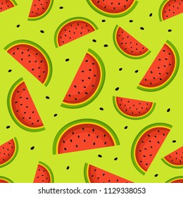 Seamless  pattern with watermelon slices.