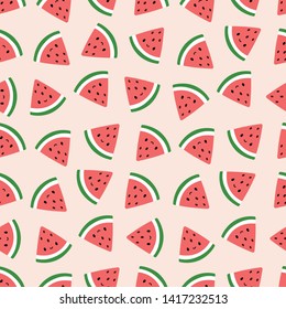 Seamless pattern with watermelon slices