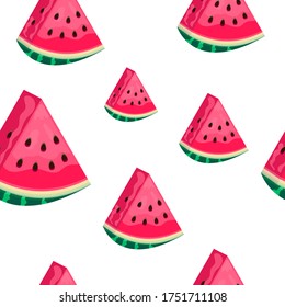 seamless pattern of watermelon slices