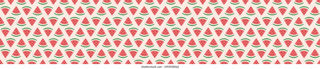 Seamless pattern with watermelon slices