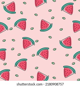 Seamless pattern with watermelon slices. Watermelon abstract background. Vector. eps 10.