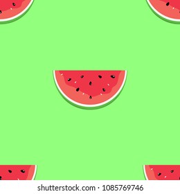 seamless pattern with watermelon slices. Summer fresh fruit background.