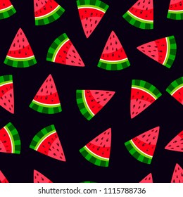 Seamless pattern of watermelon. Vector illustration