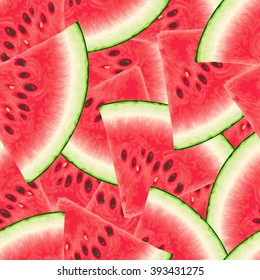 Seamless pattern with watermelon. Vector illustration.