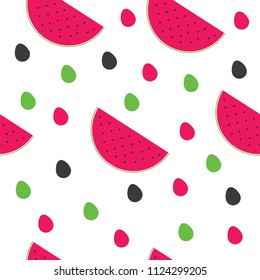 seamless pattern with watermelon vector - summer texture illustration