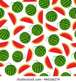 Seamless pattern with watermelon.Colorful summer print.Textile texture