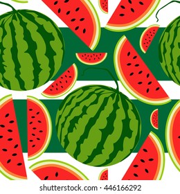 Seamless pattern with watermelon.Colorful summer print.Textile texture