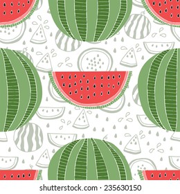 Seamless pattern of watermelons 