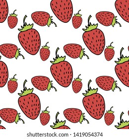 Seamless pattern with watermelons. Drawn by hand