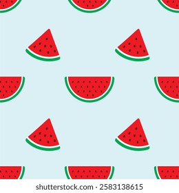 Seamless pattern with watermelons illustration.