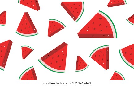 seamless pattern watermelons on a white background