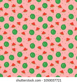 Seamless pattern of watermelons. Vector illustration