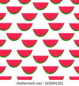 Seamless pattern with watermelons. Vector texture illustration.