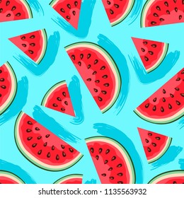 Seamless pattern of watermelon.Vector.