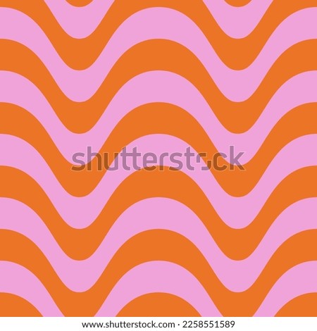 Seamless pattern with 
wave. Groovy vector hand drawn background for design and card, covers, package, wrapping paper.