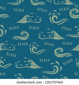 Seamless pattern with wave icon. seamless background design illustration