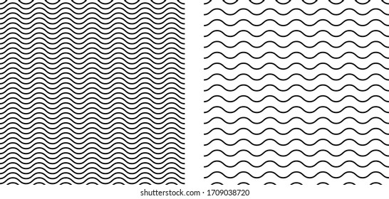 Seamless pattern Wave line set