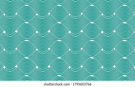 seamless pattern with wave lines