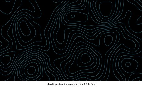 Seamless pattern wave lines Topographic map. Geographic mountain relief.	