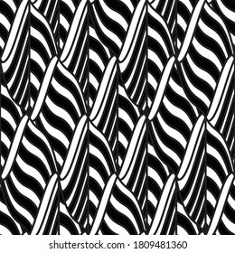 Seamless pattern with wave oblique white bands