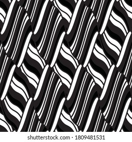 Seamless pattern with wave oblique white bands