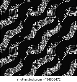 patrón transparente con una ola de cuentas blancas