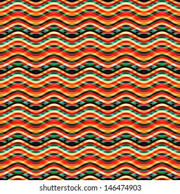 Seamless pattern with wave / Seamless pattern with zigzags 