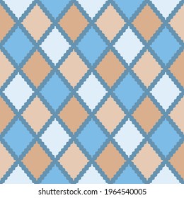 Patrón incomparable de baldosas rocosas de color azul y marrón. Patrón geométrico textil