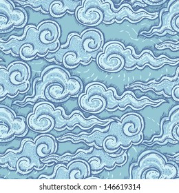 seamless pattern with waves 