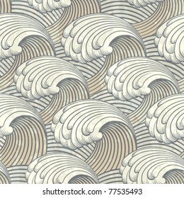 Seamless Pattern With Waves