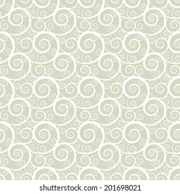Seamless pattern with waves. Abstract floral light background Endless print silhouette texture. Fabric design. Wallpaper - vector 
