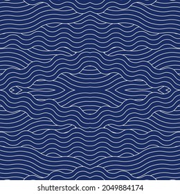 Seamless pattern with waves. Abstract striped background, poster, banner. Vector monochrome illustration in flat style.