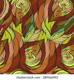 Seamless pattern  with waves. Colorful vector illustration.