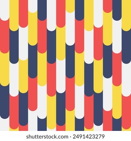 seamless pattern of waves of colorful vertical lines leading downwards