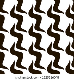 Seamless pattern, waves, curves. Black White