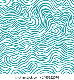 Seamless pattern with waves. Design for backdrops with sea, rivers or water texture. Repeating texture. Figure for textiles. Print for the cover of the book, postcards, t-shirts. Surface design.